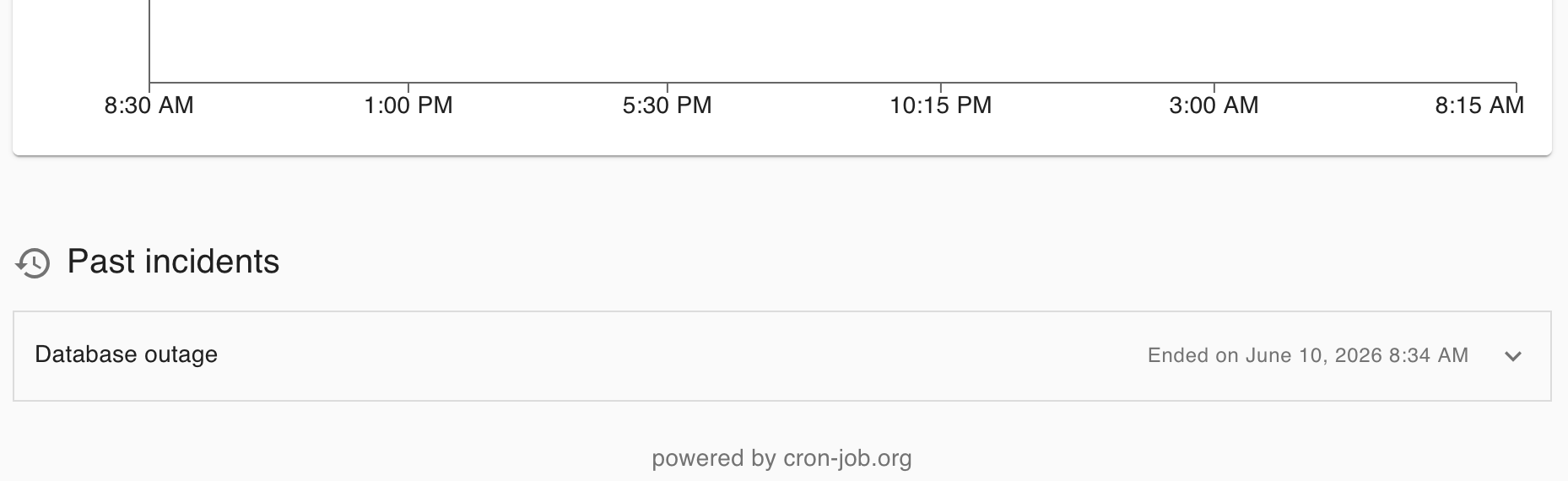 Screenshot of exemplary past incidents on a demo status page